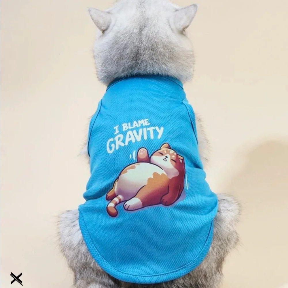 New cat pet I blame gravity shirt SZ L